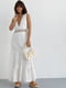 Довга біла сукня з прошви і мереживом на талії | 6806683 | фото 6