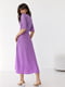 Сукня-міді фіолетова з короткими розкльошеними рукавами | 6806685 | фото 2