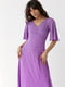 Сукня-міді фіолетова з короткими розкльошеними рукавами | 6806685 | фото 3