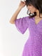 Сукня-міді фіолетова з короткими розкльошеними рукавами | 6806685 | фото 4