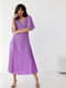 Сукня-міді фіолетова з короткими розкльошеними рукавами | 6806685 | фото 5