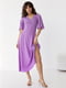 Сукня-міді фіолетова з короткими розкльошеними рукавами | 6806685 | фото 6