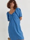 Сукня міні з рукавами-ліхтариками синя | 6806686 | фото 3