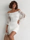 Мереживна біла сукня з відкритими плечима | 6806690 | фото 3