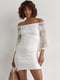 Мереживна біла сукня з відкритими плечима | 6806690 | фото 5