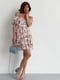 Літня сукня міні з драпіруванням спереду рожева | 6806693 | фото 3
