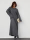 В'язана сукня oversize довжиною максі темно-сіра | 6806697
