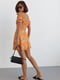 Літня сукня міні в квітковий принт помаранчева | 6806708 | фото 2