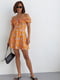 Літня сукня міні в квітковий принт помаранчева | 6806708 | фото 5