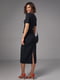 Силуетна сукня міді з драпіруванням чорна | 6806717 | фото 2