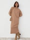 Довга сукня oversize з розрізами світло-коричнева | 6806720 | фото 7