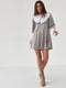 Велюрова сукня з оригінальним коміром та манжетами кавова | 6806721 | фото 3