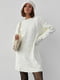 В'язана сукня-туніка молочного кольору з візерунками із кісок та ромбів | 6806726 | фото 3