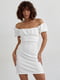 Коротка біла сукня зі шнурівкою на спині | 6806742 | фото 3