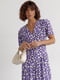 Сукня фіолетова з квітковим принтом | 6806743 | фото 6