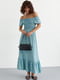 Довга сукня з еластичним поясом синя | 6806747 | фото 3