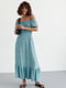 Довга сукня з еластичним поясом синя | 6806747 | фото 4