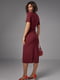 Силуетна сукня міді з драпіруванням бордо | 6806756 | фото 2