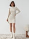 Базова сукня міні в рубчик молочна | 6806762 | фото 7