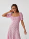 Довга квіткова сукня з оборкою рожева | 6806765 | фото 2