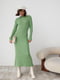 В'язана сукня oversize у широкий рубчик зелена | 6806766 | фото 4