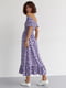 Довга фіолетова сукня з еластичною талією і оборкою | 6806772 | фото 2