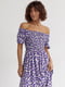 Довга фіолетова сукня з еластичною талією і оборкою | 6806772 | фото 3