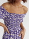 Довга фіолетова сукня з еластичною талією і оборкою | 6806772 | фото 4