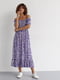 Довга фіолетова сукня з еластичною талією і оборкою | 6806772 | фото 5