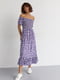Довга фіолетова сукня з еластичною талією і оборкою | 6806772 | фото 6