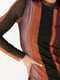 Сукня із сітки прямого фасону з розпірками коричнева | 6806778 | фото 4