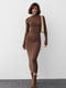 Силуетна сукня з драпіруванням коричнева | 6806783 | фото 8