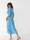 Сукня-міді з короткими розкльошеними рукавами блакитна | 6806791 | фото 2
