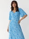 Сукня-міді з короткими розкльошеними рукавами блакитна | 6806791 | фото 3