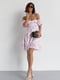 Літня сукня міні з драпіруванням спереду молочна | 6806794 | фото 4