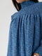 Шифонова сукня міді з коміром стійкою синя | 6806813 | фото 2