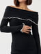 Силуетна сукня в рубчик з відкритими плечима чорна | 6806817 | фото 4