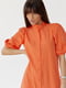 Довга сукня на гудзиках з оборкою внизу помаранчева | 6806827 | фото 3