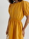 Коротка однотонна жовта сукня з вирізом на спині | 6806844 | фото 4
