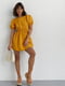 Коротка однотонна жовта сукня з вирізом на спині | 6806844 | фото 6