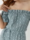 Літня сукня міді з відкритими плечима м'ятна | 6806848 | фото 3