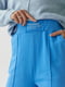 Сині трикотажні штани на манжетах | 6806924 | фото 4