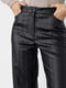 Чорні утеплені штани із екошкіри з тисненням | 6806961 | фото 4
