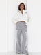 Світло-сірі трикотажні штани з начосом та написом Renes Saince | 6806962 | фото 3