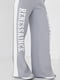 Світло-сірі трикотажні штани з начосом та написом Renes Saince | 6806962 | фото 4