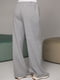 Сірі штани на зав'язках з білою резинкою на талії | 6806975 | фото 2