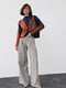 Коричневі твідові штани-палаццо з візерунком “ялинка” | 6807004 | фото 3