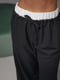 Чорні штани на зав'язках з білою резинкою на талії | 6807008 | фото 4