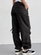 Чорні широкі штани-карго з плащової тканини | 6807022 | фото 2