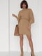 В'язаний світло-коричневий костюм: спідниця і светр “летюча миша” | 6807058 | фото 4